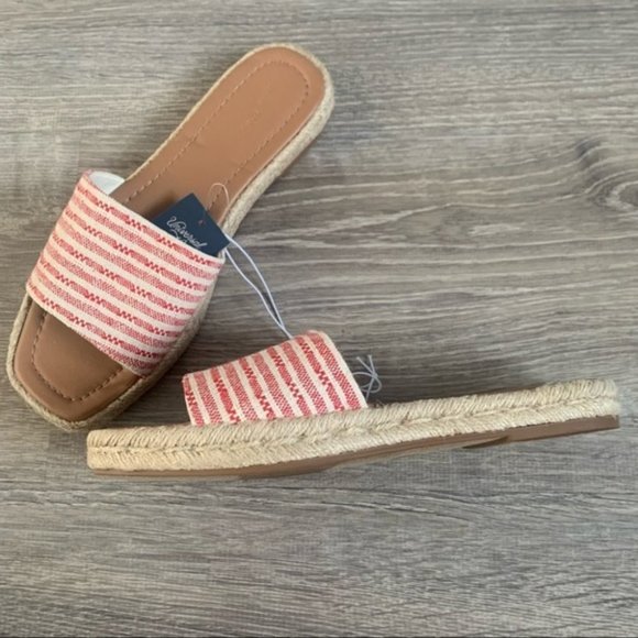 Universal Thread Maren Square Toe Espadrille Slide Sandals Red 11 - Picture 3 of 4